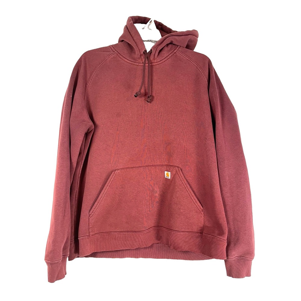 Carhartt Hoodie Womens Large Red Pullover Sweatshirt Workwear Outdoors Sweater